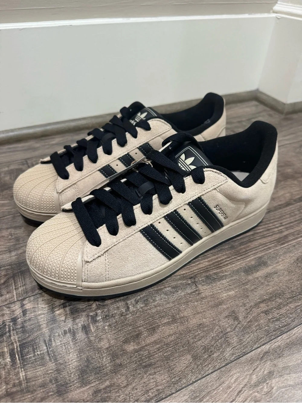Adidas Superstar II JQ0913 Beige Black Suede Men’s 10.5 Women’s 11.5 NWT